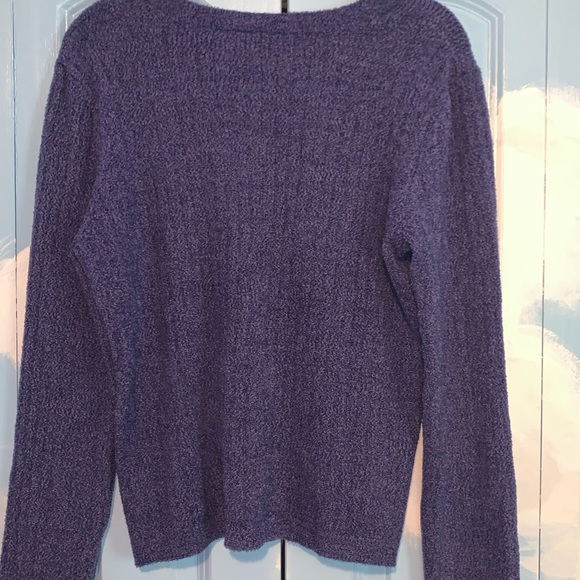 Croft & Barrow XL Super Soft Fuzzy Purple Sweater - Picture 6 of 6